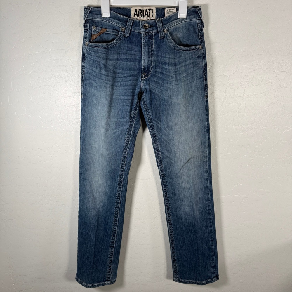 Ariat M5 Slim Straight Jeans Mens 33x34 Blue Denim Western Workwear Pants